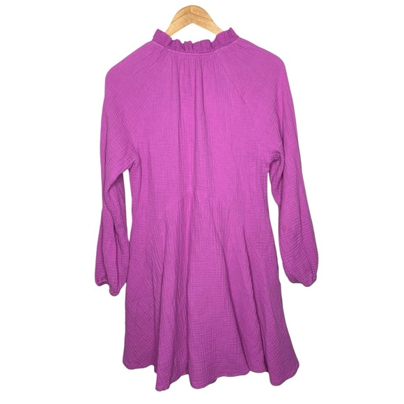 Magaschoni Organic Cotton Gauze Rosebud Pink Mini Dress - Picture 13 of 13